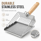 Stainless Litter Scoop with Wood Handle
