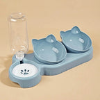 Tilted Twin Bowl with Gravity Water Bottle
