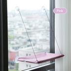 Cat window perch bed mounted on glass with suction cups