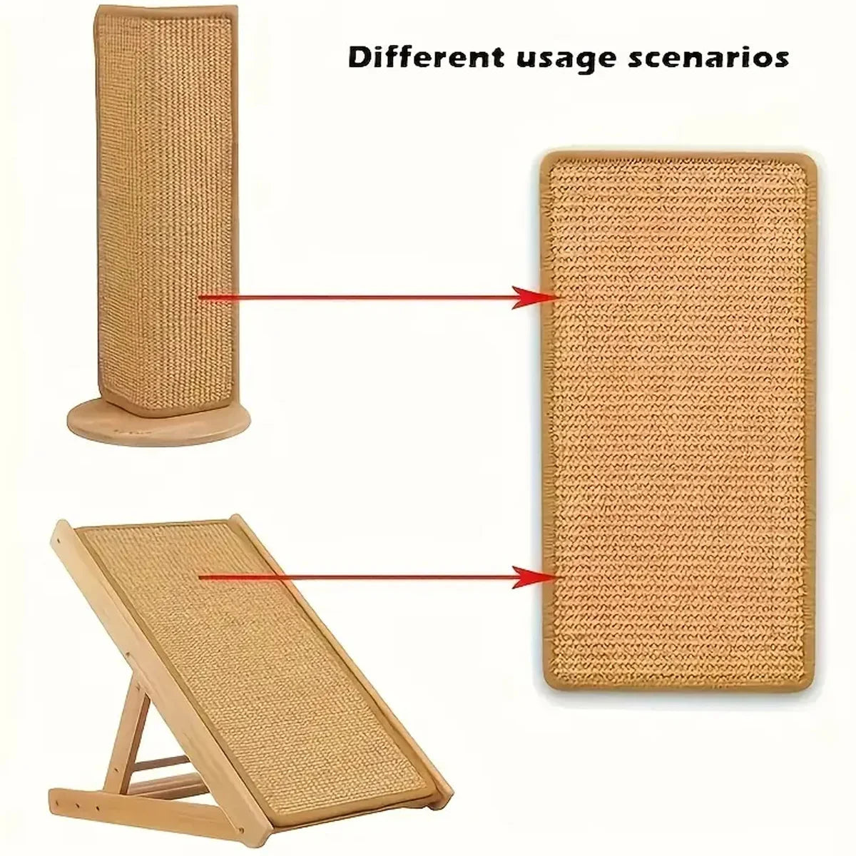 Sisal pad mounted on a door