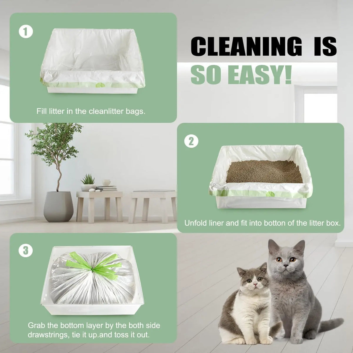Pack of litter box liners