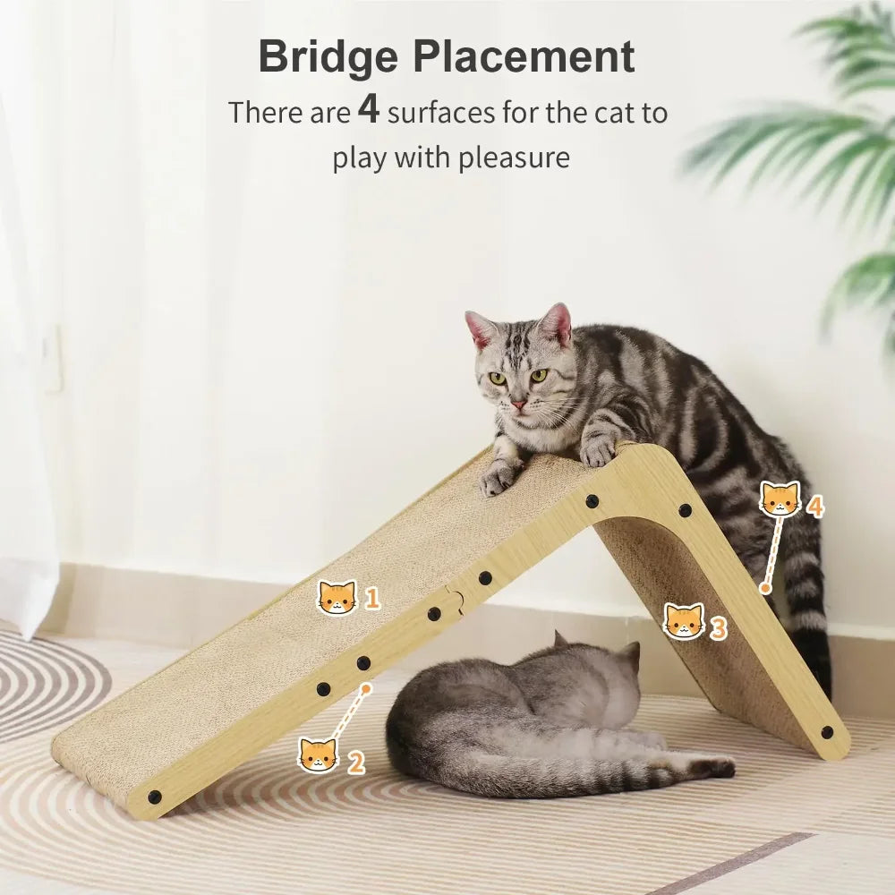 Cat lying on the L shaped scratcher
