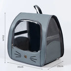 Cat backpack carrier with clear front window and mesh sides