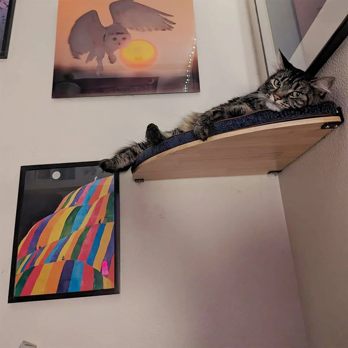 Corner shelf set mounted on a wall