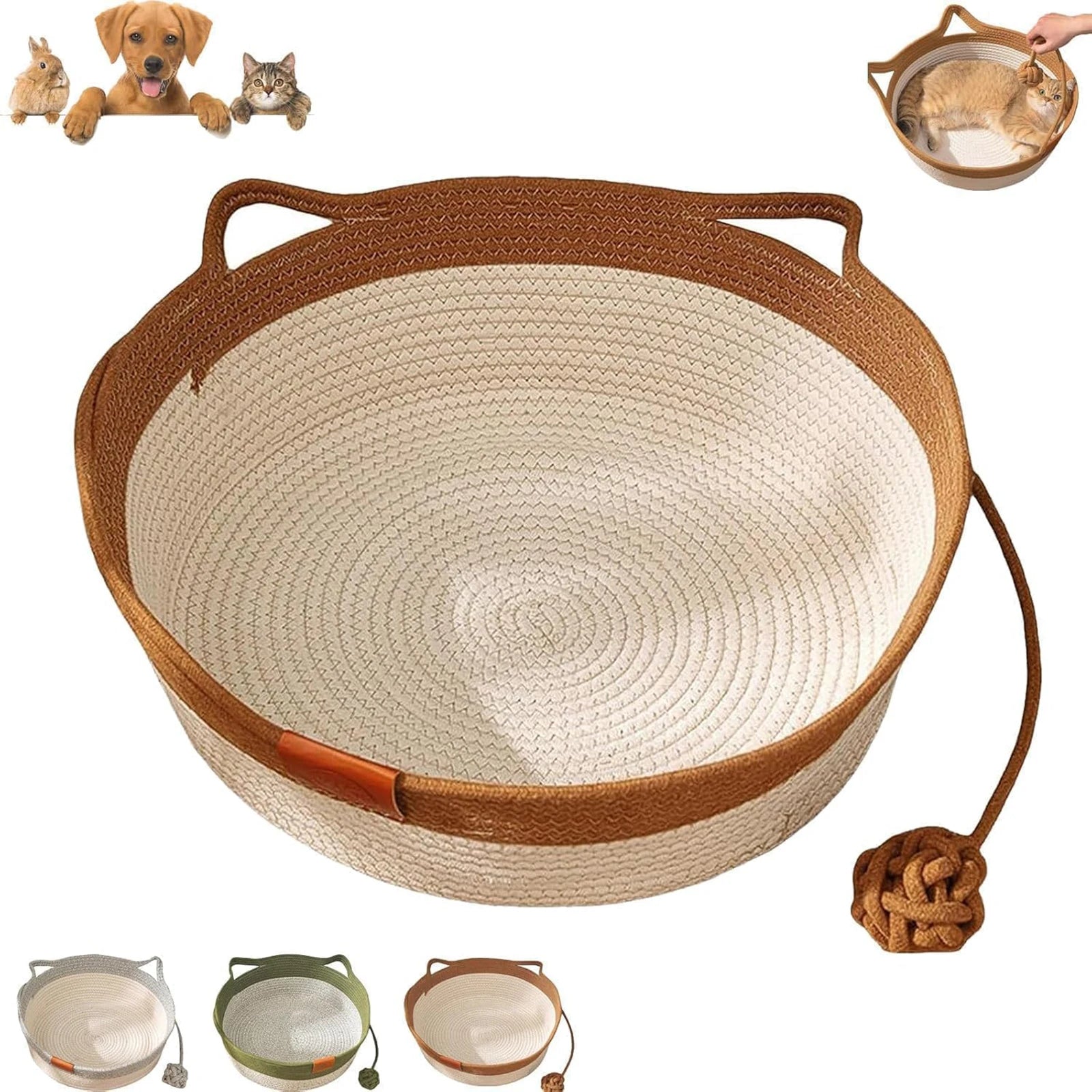 Woven Cotton Rope Cat Basket