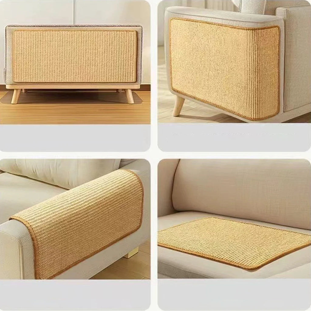 Cat scratching the mounted sisal pad