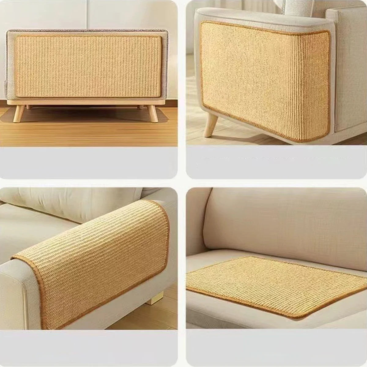 Cat scratching the mounted sisal pad