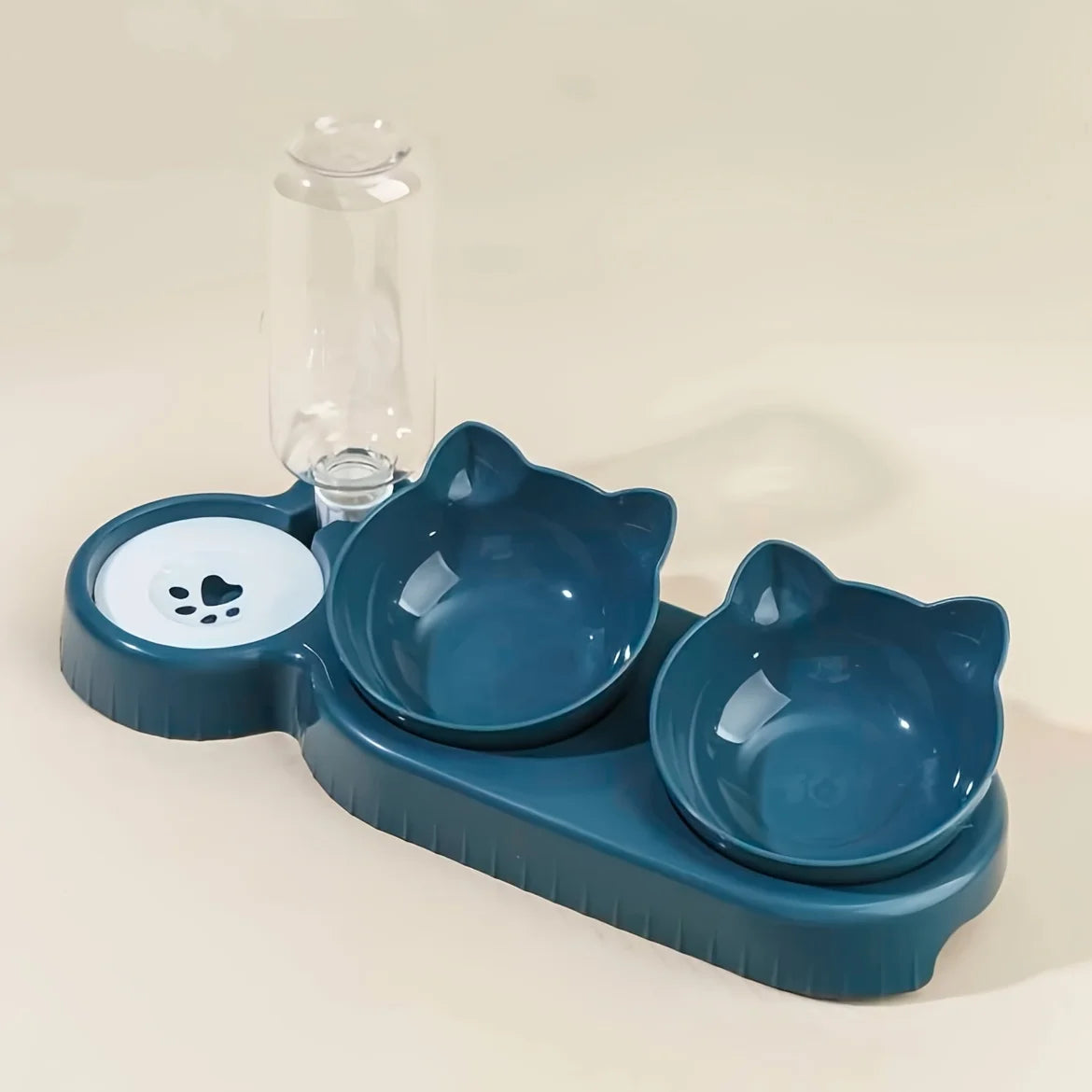 Tilted Twin Bowl with Gravity Water Bottle