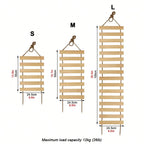 Wooden cat rope ladder hanging on a wall