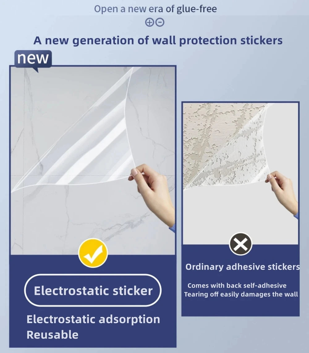 Clear wall protection film on a roll