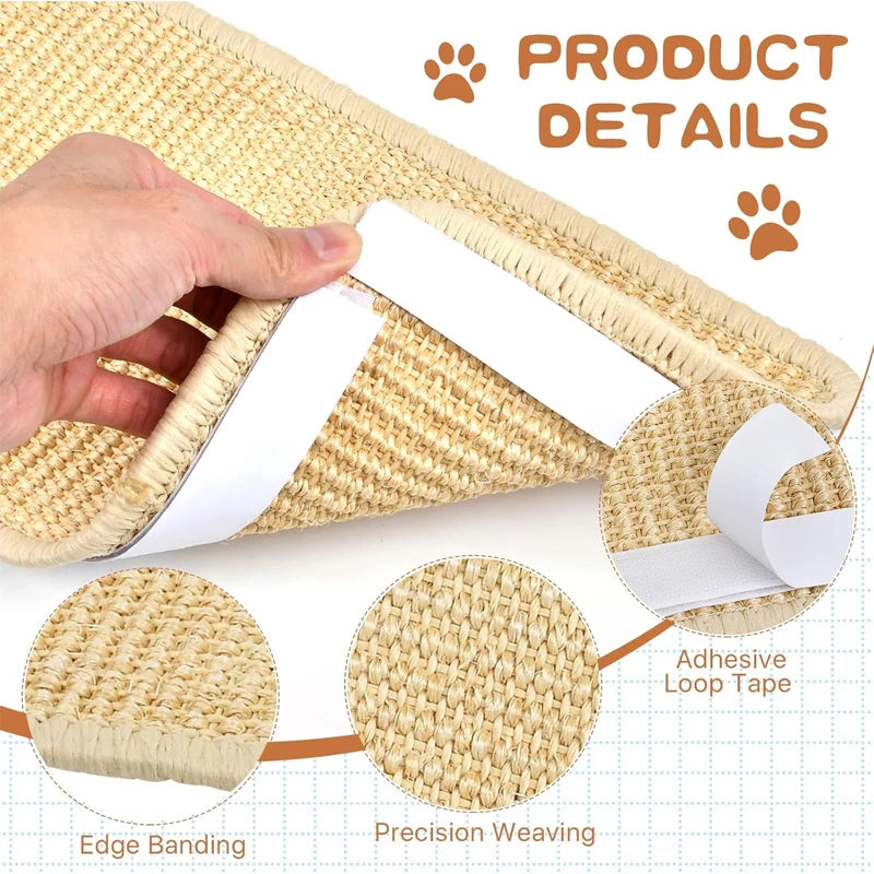 Cat scratching the angled sisal panel