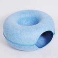 Felt donut cat cave bed with side opening