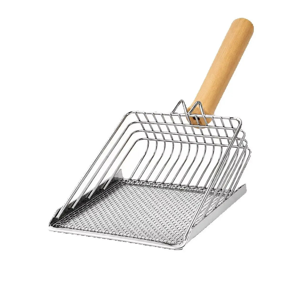 Stainless Litter Scoop with Wood Handle