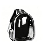 Black hard shell cat backpack with a clear bubble dome