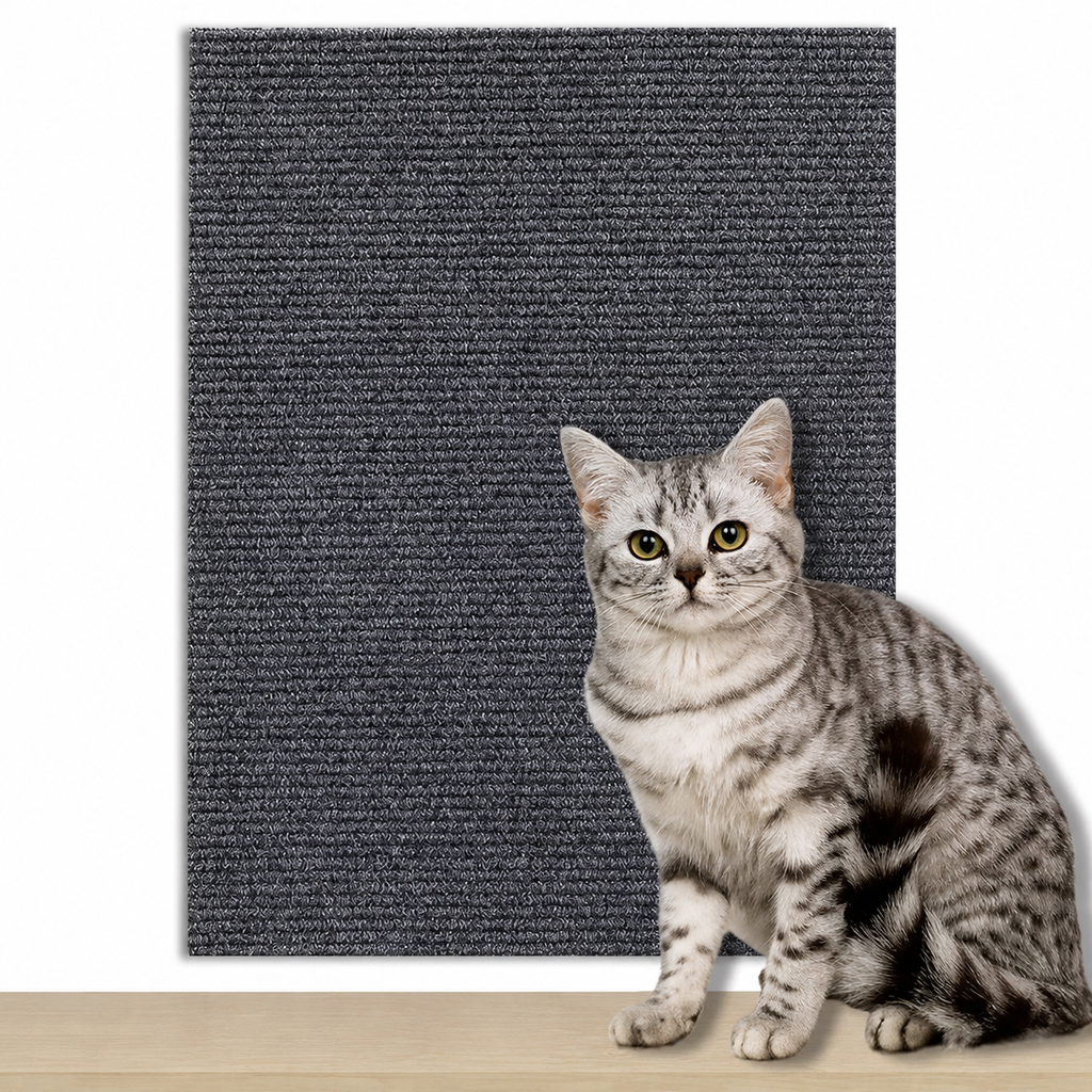 Self adhesive cat scratching mat